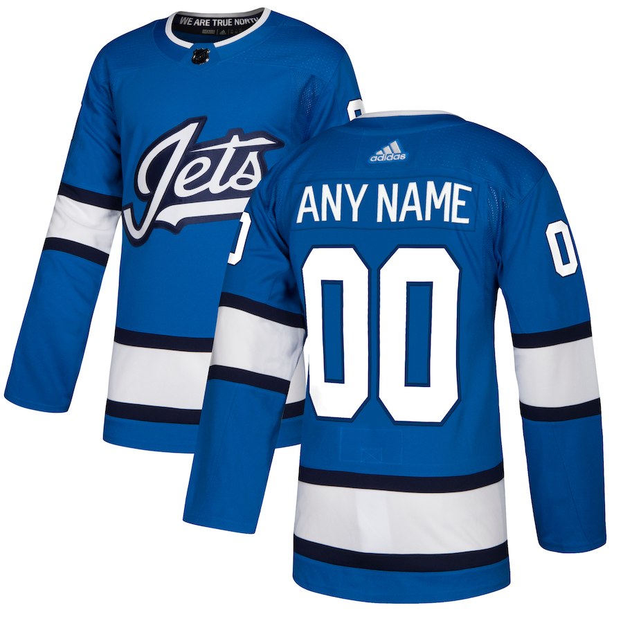 Men NHL adidas Winnipeg Jets Blue Alternate Authentic Custom Jersey